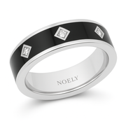 Alliance Leone diamants naturels ronds 0.06 carat or blanc 14 carats